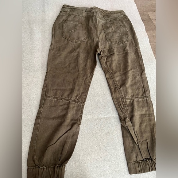 [US6]Zara Z1975 Denim Brown Military Joggers Zip Fly Lycell 23” Inseam Ankle - Picture 9 of 10